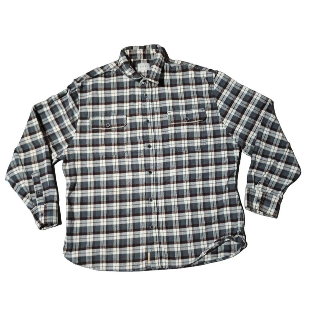 Jachs Plaid Flannel Shirt Mens Size 2XL Shacket Jacket Button Front Lumberjack O